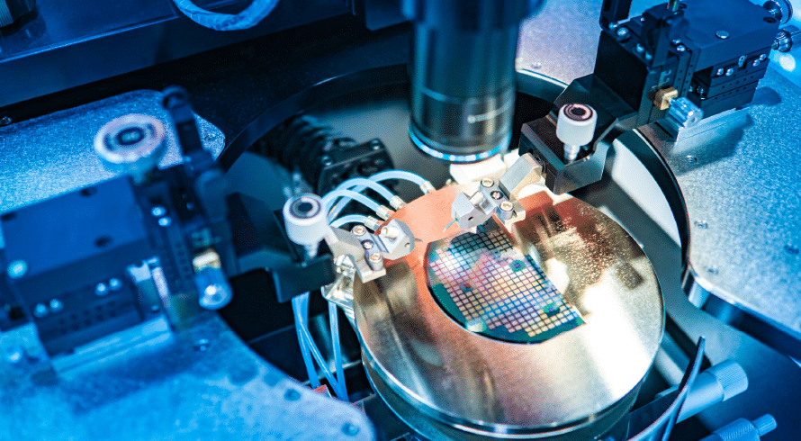 A patterned semiconductor wafer