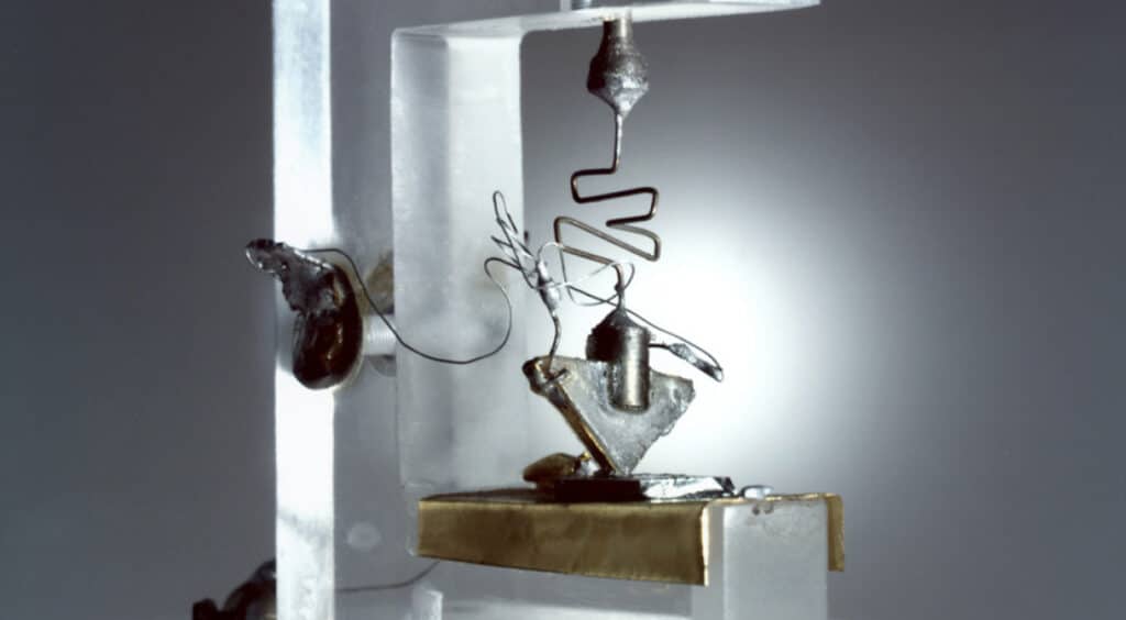 A replica that depicts the first transistor